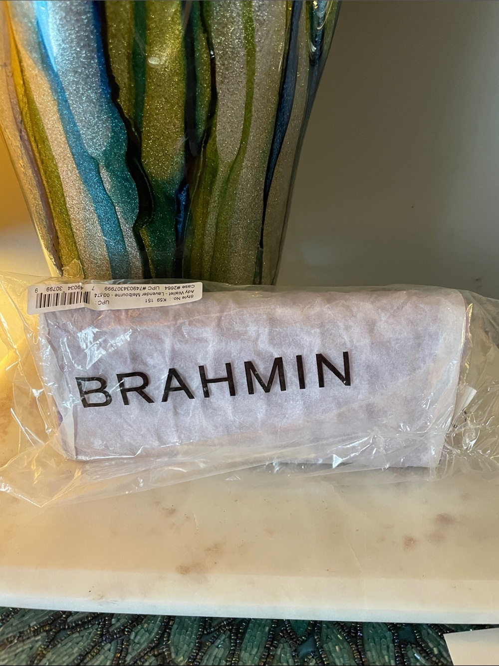 Brahmin Light Lavender bifold Ady wallet Pouch